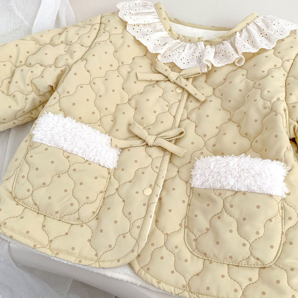 Baby Kids Girls' Cotton-Padded Dots Pattern Coat