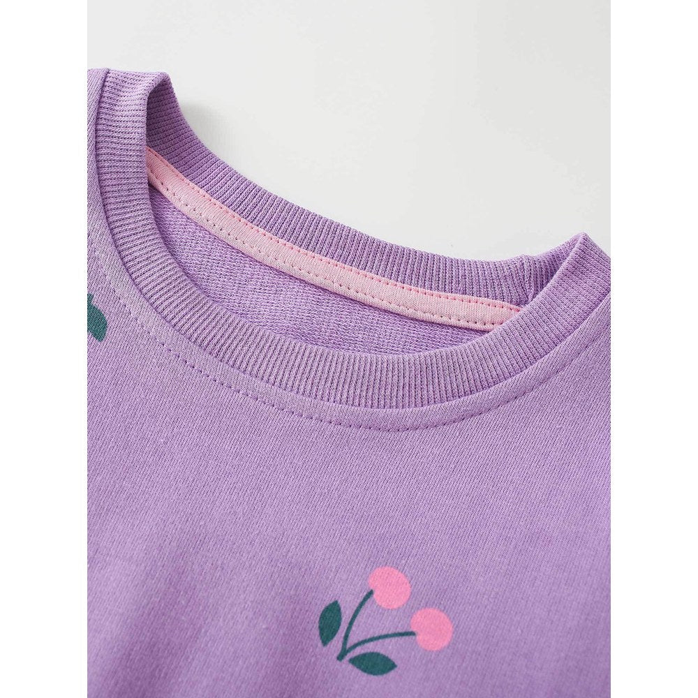 Baby Kids Girls Cherry Pattern Long Sleeves Top