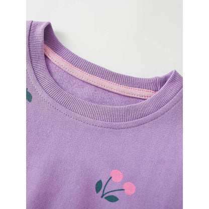 Baby Kids Girls Cherry Pattern Long Sleeves Top