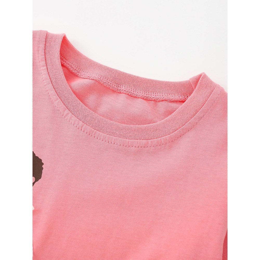 Baby Kids Girls Cartoon Pattern Long Sleeves Top
