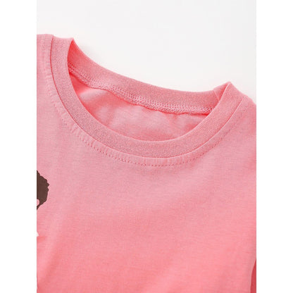 Baby Kids Girls Cartoon Pattern Long Sleeves Top