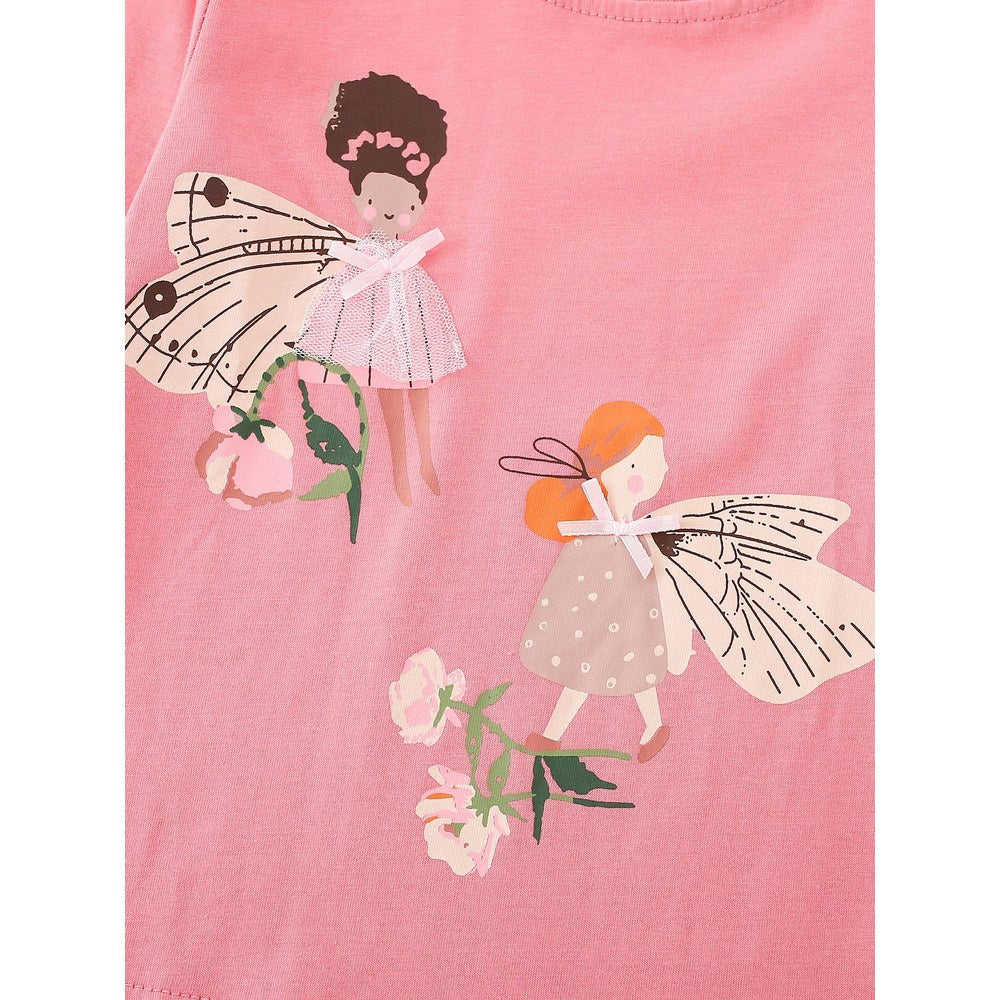 Baby Kids Girls Cartoon Pattern Long Sleeves Top