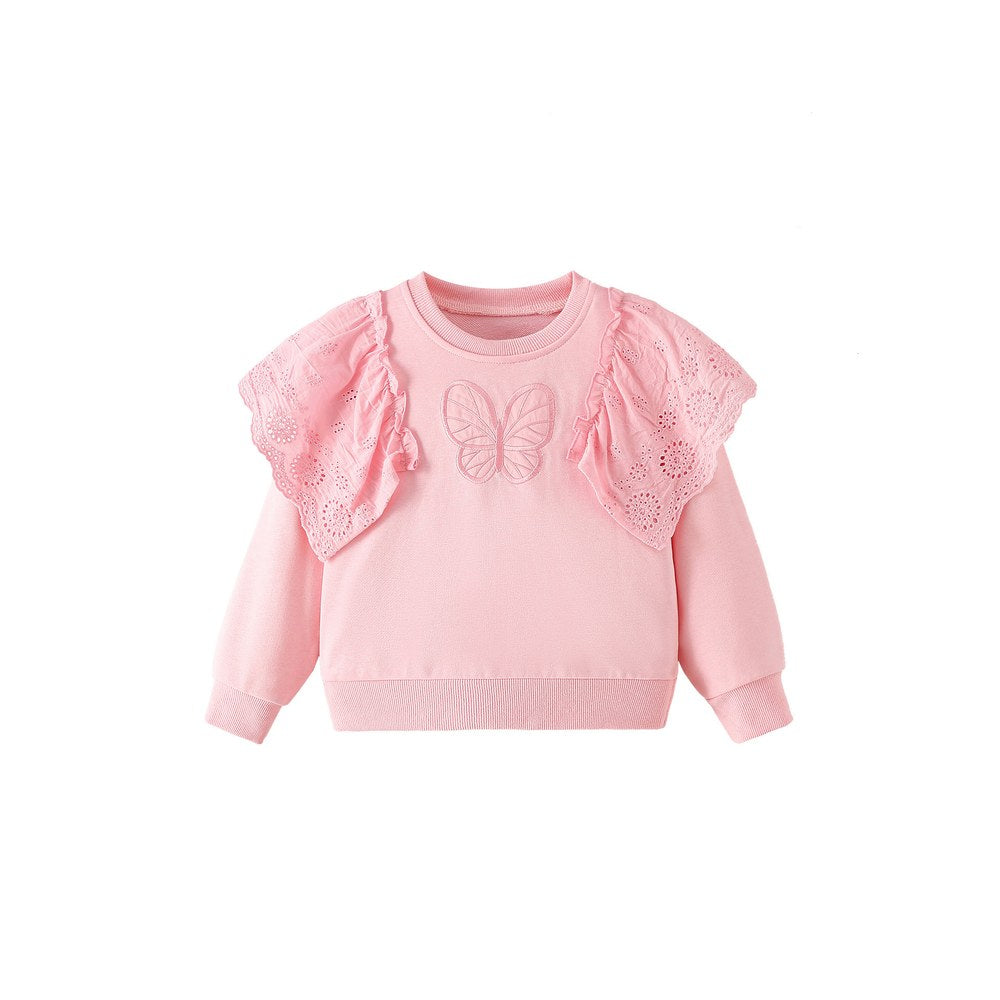 Baby Kids Girls Butterfly Pattern Long Sleeves Top