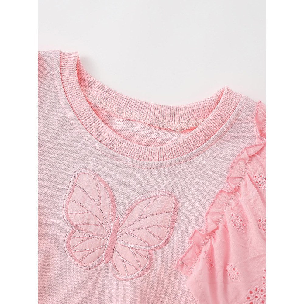 Baby Kids Girls Butterfly Pattern Long Sleeves Top