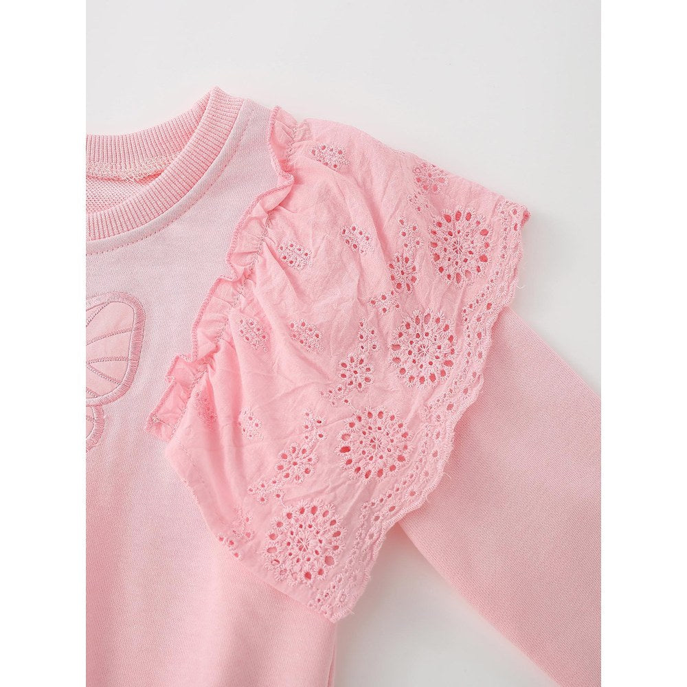 Baby Kids Girls Butterfly Pattern Long Sleeves Top