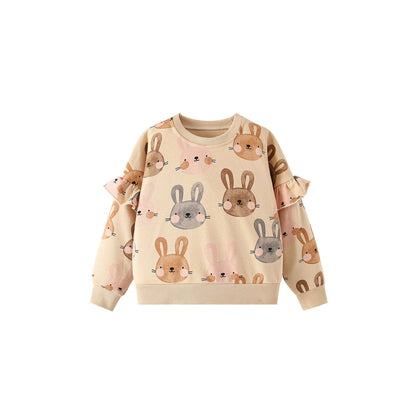 Baby Kids Girls Animals Cartoon Pattern Long Sleeves Top