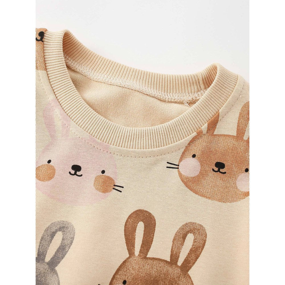 Baby Kids Girls Animals Cartoon Pattern Long Sleeves Top