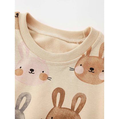 Baby Kids Girls Animals Cartoon Pattern Long Sleeves Top