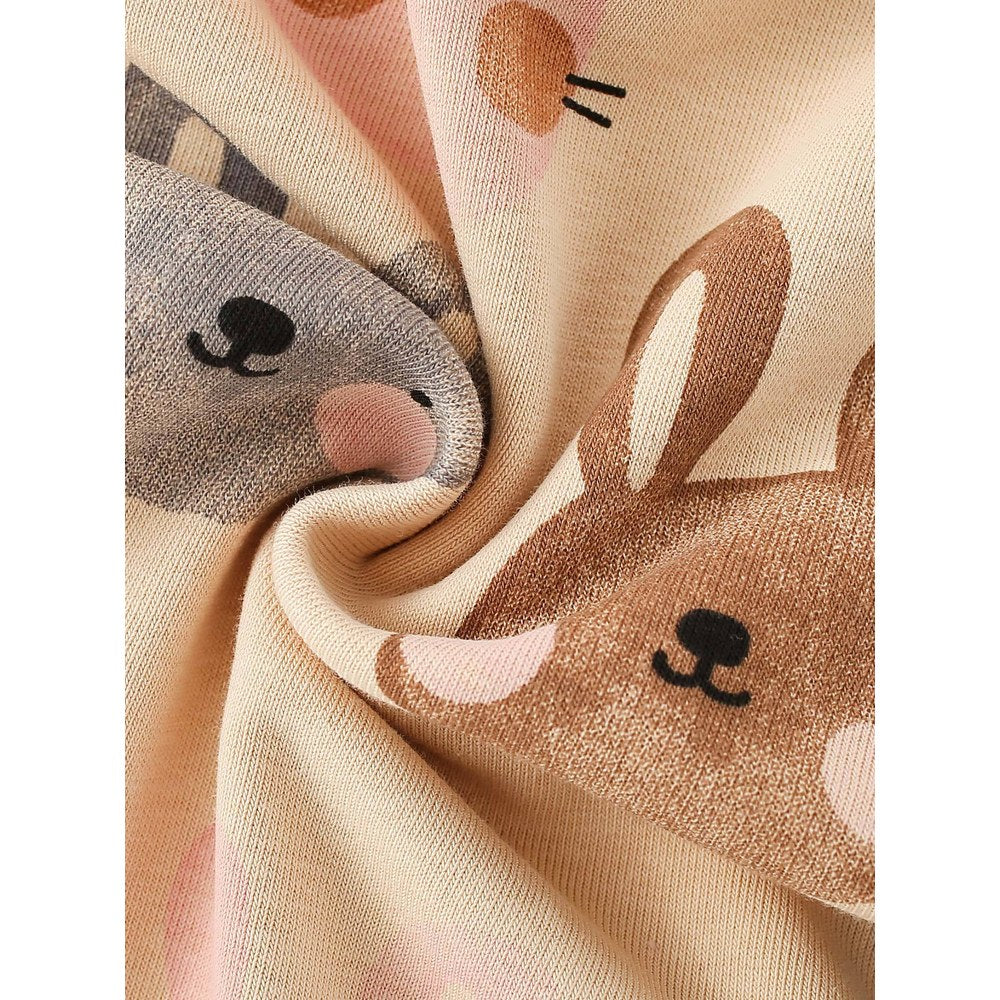 Baby Kids Girls Animals Cartoon Pattern Long Sleeves Top