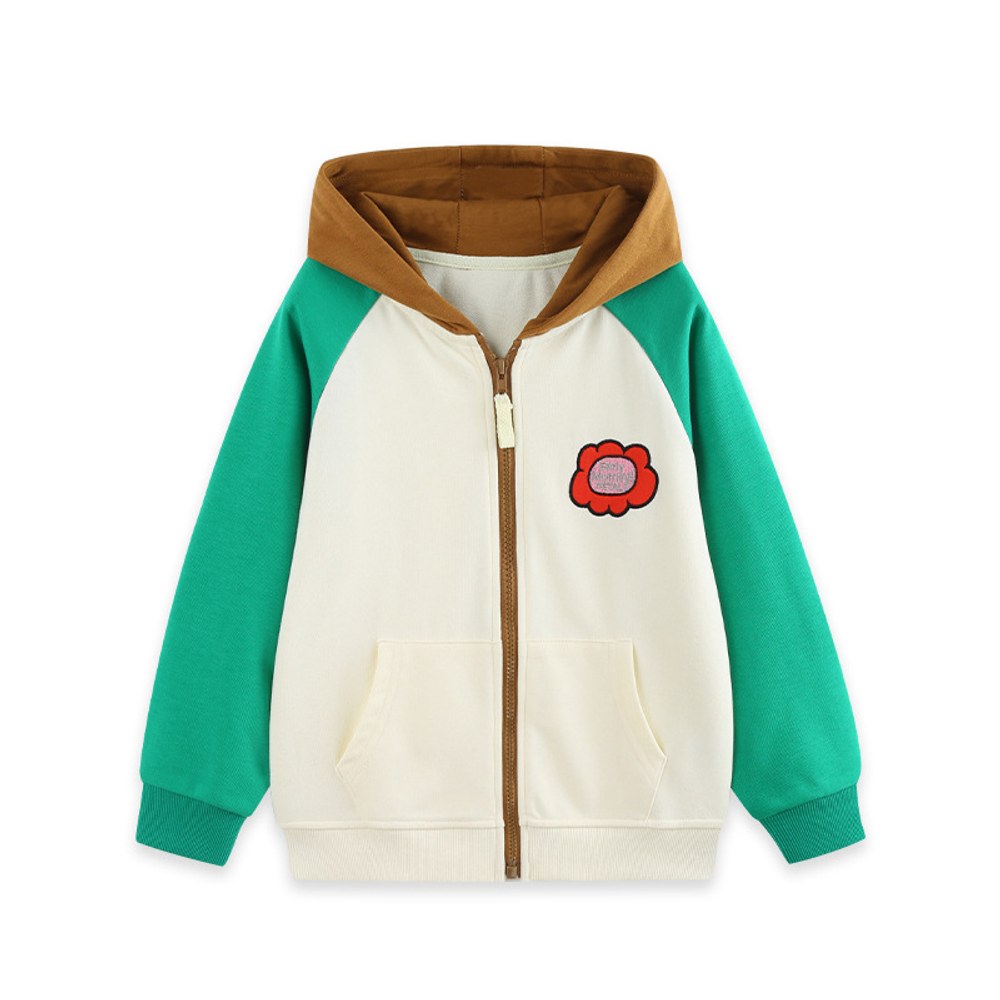Baby Kids Girls Flowers Pattern Hooded Coat