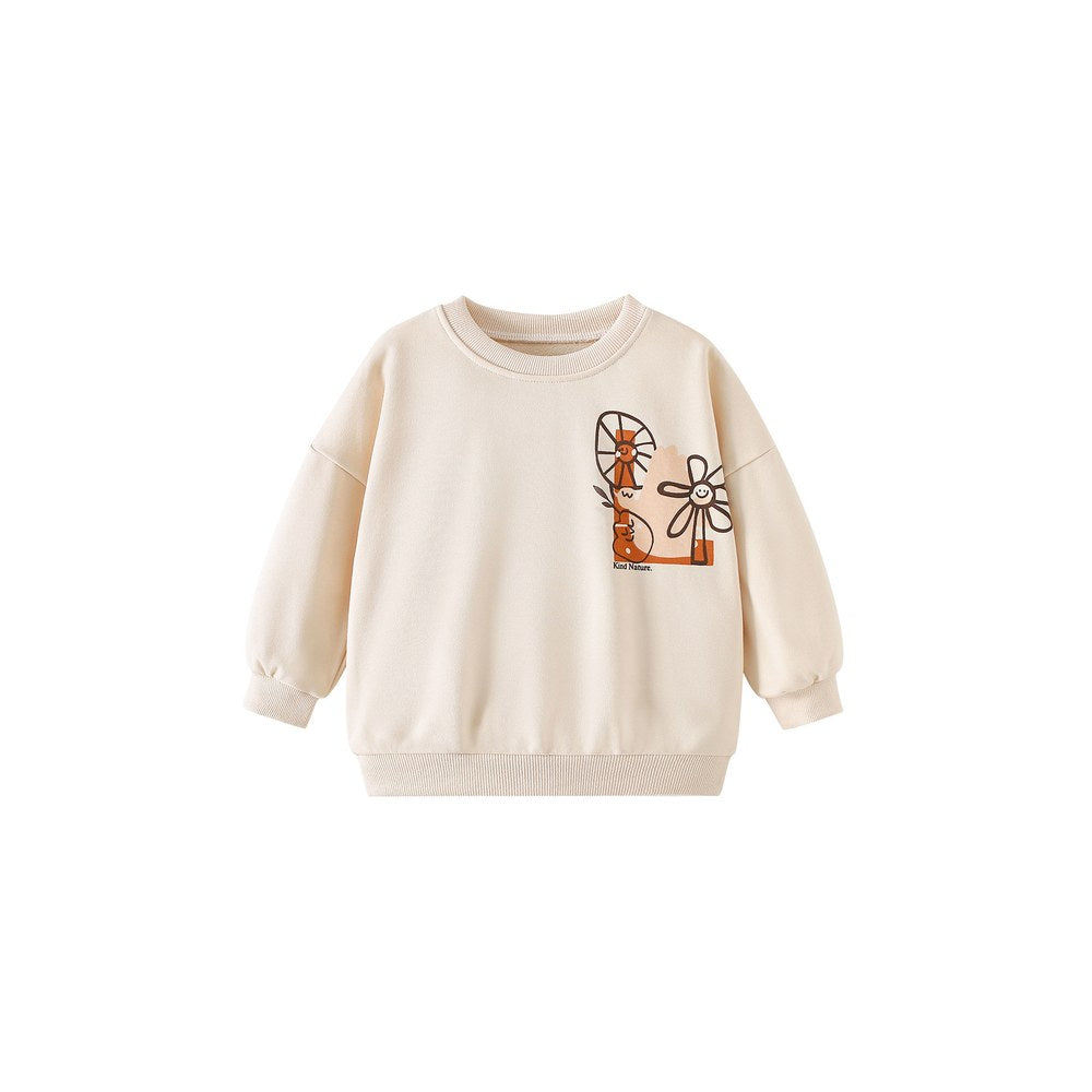 Baby Kids Girls Letters Cartoon Pattern Long Sleeves Top