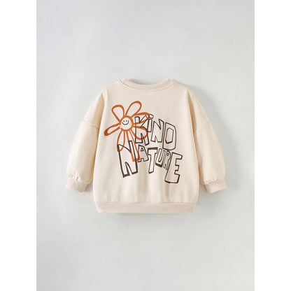 Baby Kids Girls Letters Cartoon Pattern Long Sleeves Top