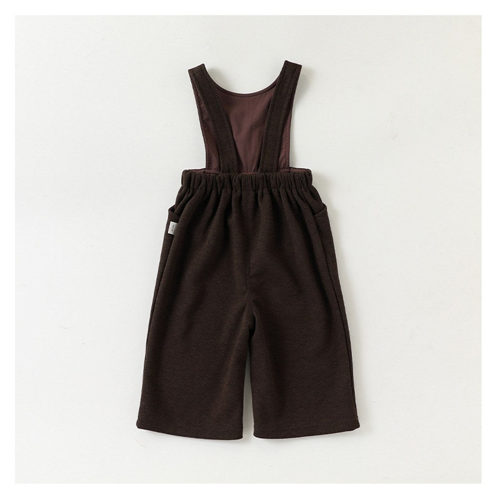 Baby Kids Unisex Sleeveless Solid Color Strap Rompers Overalls