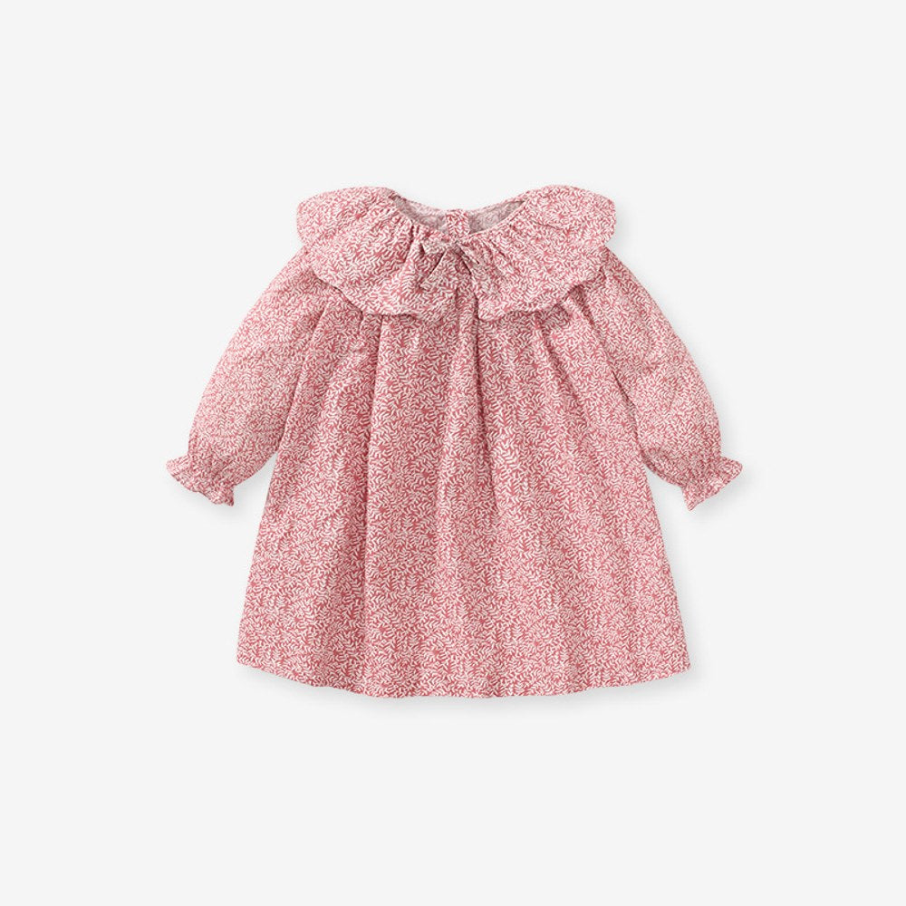 Baby Kids Girls Princess Vintage Floral Pattern Long Sleeves Dress