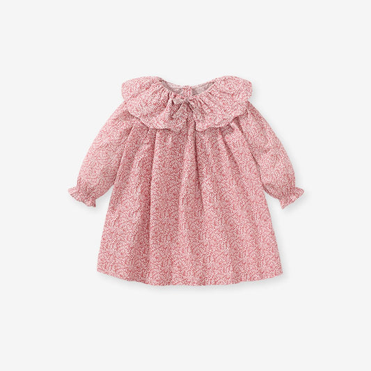 Baby Kids Girls Princess Vintage Floral Pattern Long Sleeves Dress
