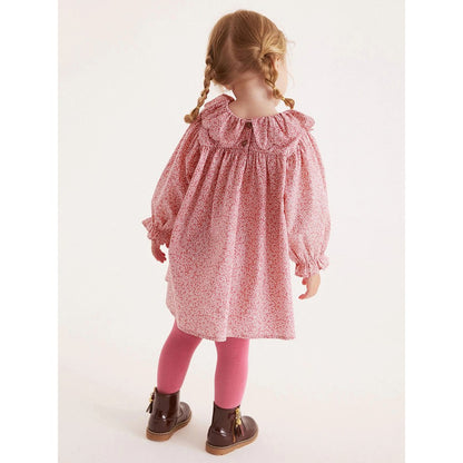 Baby Kids Girls Princess Vintage Floral Pattern Long Sleeves Dress