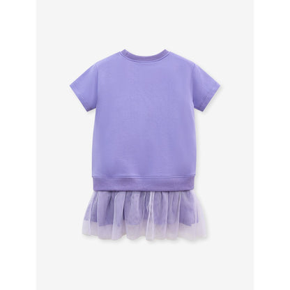 Baby Kids Girls Stars Pattern Short Sleeves Tulle Dress