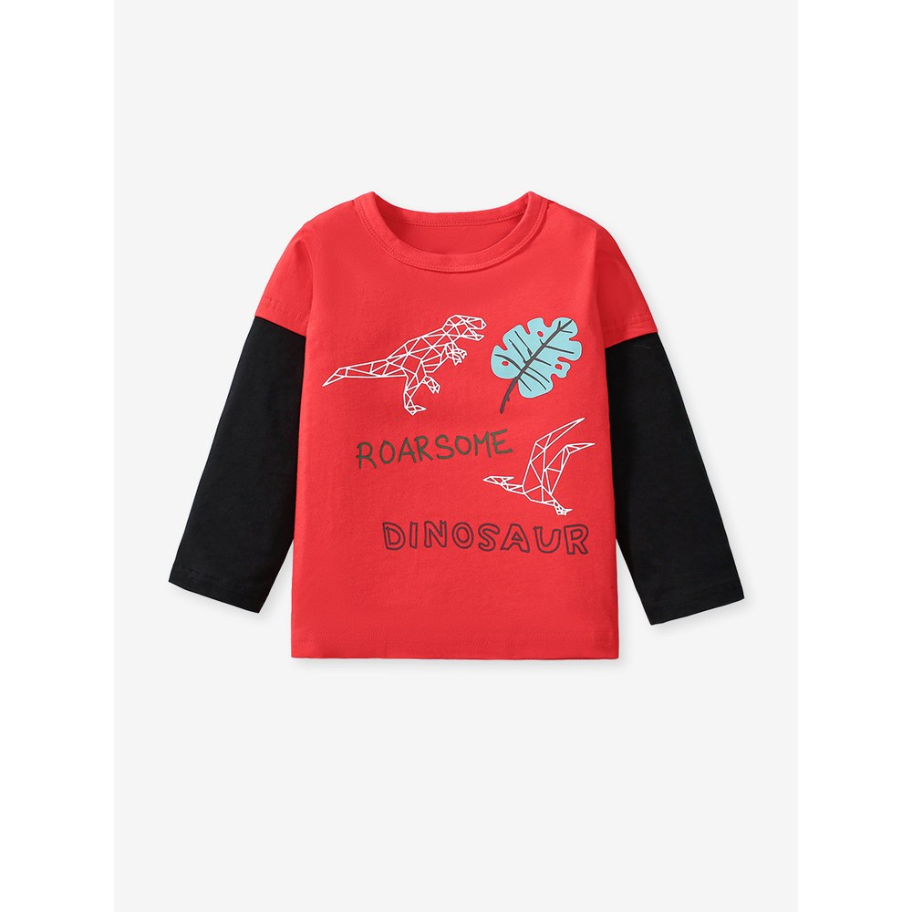 Baby Kids Boys Cartoon and Letters Pattern Long Sleeves Top