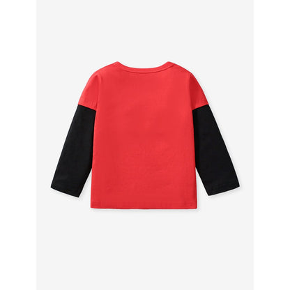 Baby Kids Boys Cartoon and Letters Pattern Long Sleeves Top