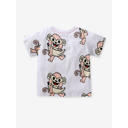 Baby Kids Boys Animals Cartoon Pattern Short Sleeves T-Shirt