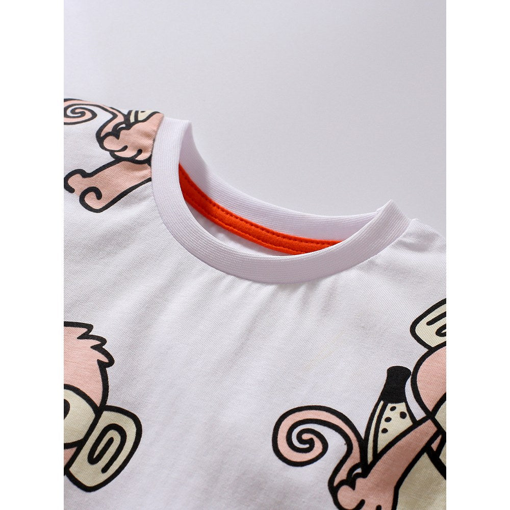 Baby Kids Boys Animals Cartoon Pattern Short Sleeves T-Shirt