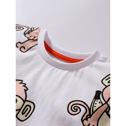 Baby Kids Boys Animals Cartoon Pattern Short Sleeves T-Shirt