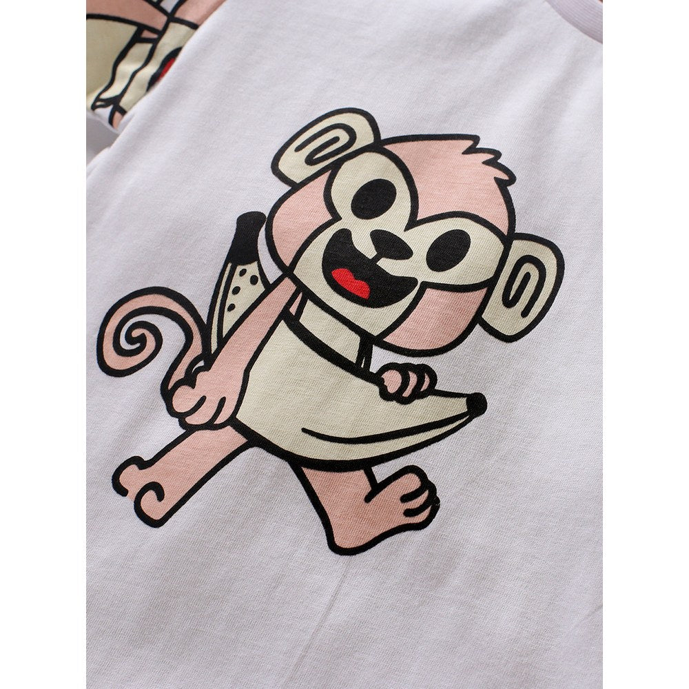 Baby Kids Boys Animals Cartoon Pattern Short Sleeves T-Shirt