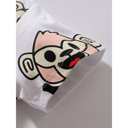 Baby Kids Boys Animals Cartoon Pattern Short Sleeves T-Shirt