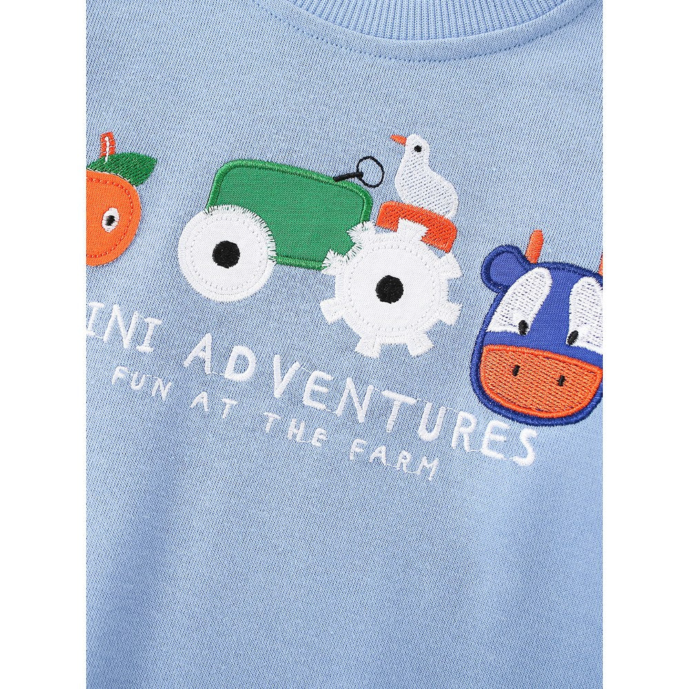 Kids Boys Cartoon Pattern Crew Neck Long Sleeves Sweatshirt