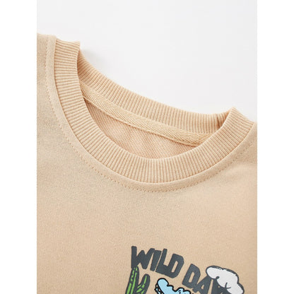 Kids Boys Cartoon Pattern Crew Neck Long Sleeves Sweatshirt