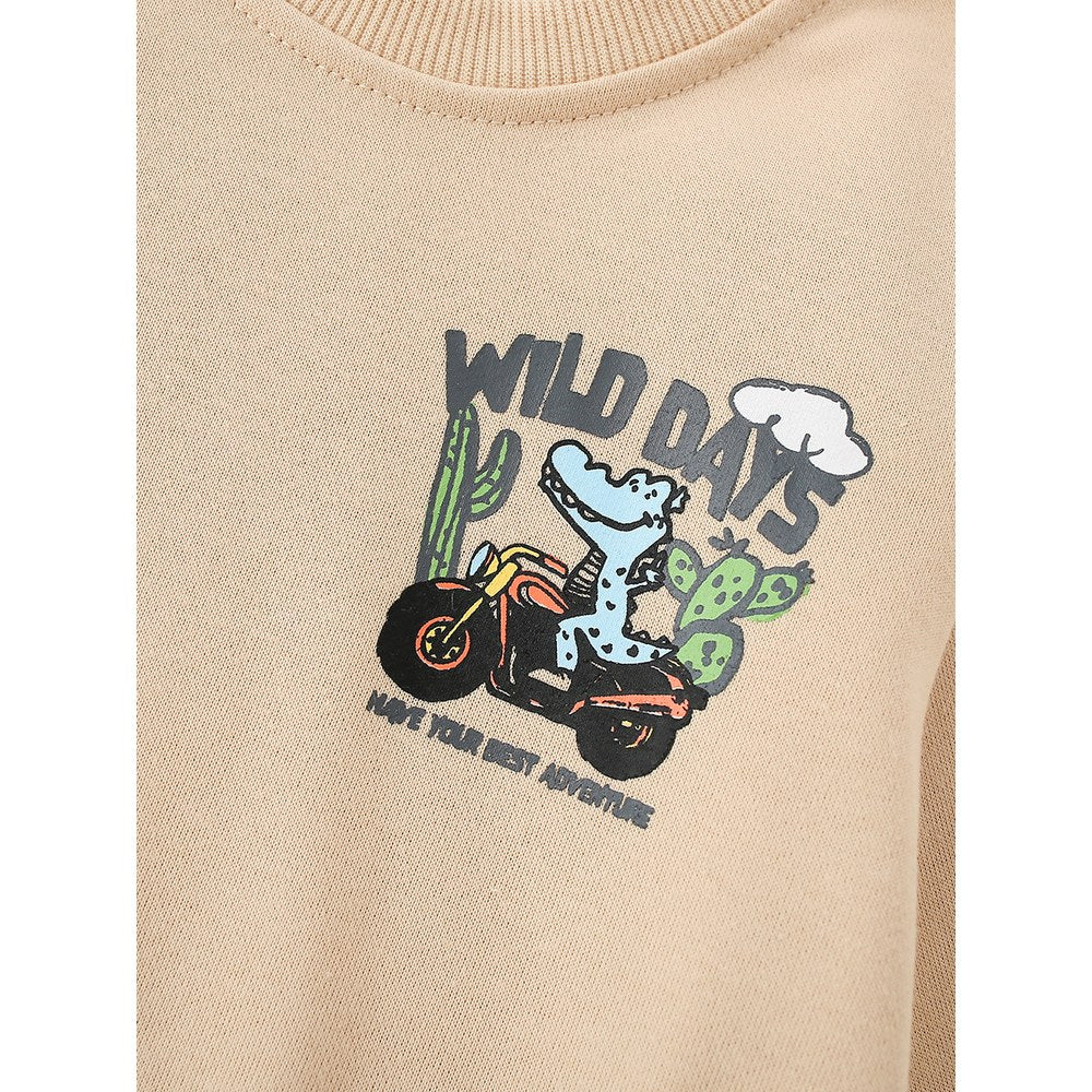 Kids Boys Cartoon Pattern Crew Neck Long Sleeves Sweatshirt