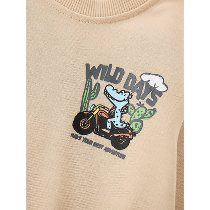 Kids Boys Cartoon Pattern Crew Neck Long Sleeves Sweatshirt