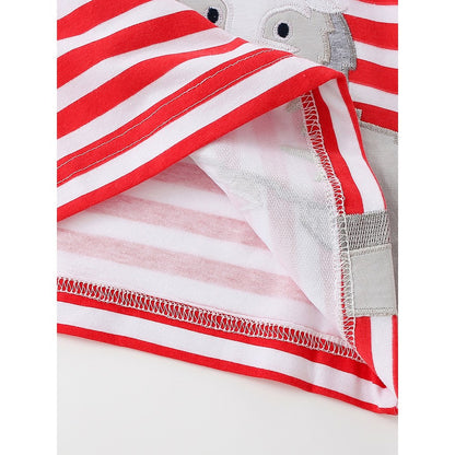 Kids Cartoon and Striped Pattern Crew Neck Long Sleeves Top