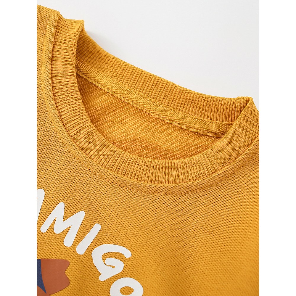 Kids Boys Cartoon Pattern Crew Neck Long Sleeves Sweatshirt
