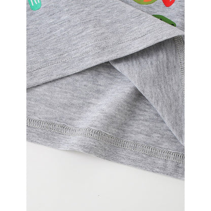 Kids Cartoon Pattern Crew Neck Long Sleeves Top