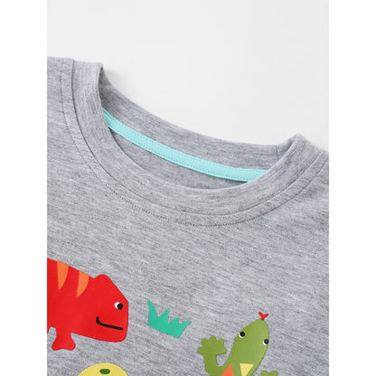 Kids Cartoon Pattern Crew Neck Long Sleeves Top