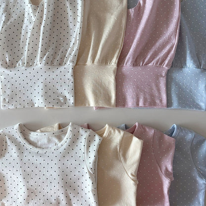 Baby Kids Long Sleeves Dots Pattern Top and Pants 2-piece Pajamas Clothing Set