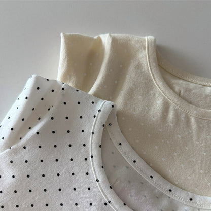 Baby Kids Long Sleeves Dots Pattern Top and Pants 2-piece Pajamas Clothing Set