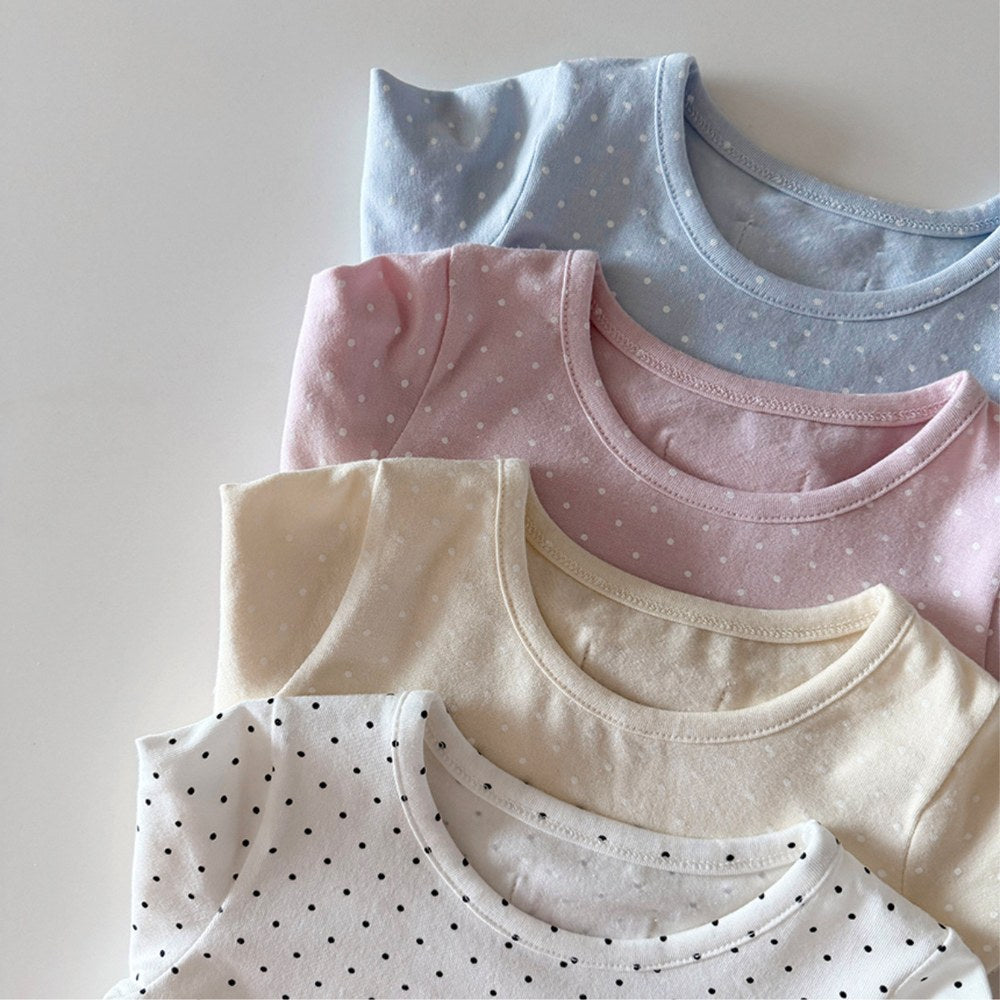 Baby Kids Long Sleeves Dots Pattern Top and Pants 2-piece Pajamas Clothing Set