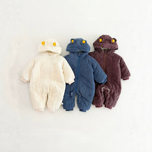 Baby Kids Long Sleeves Corduroy Cotton-Padded Rompers