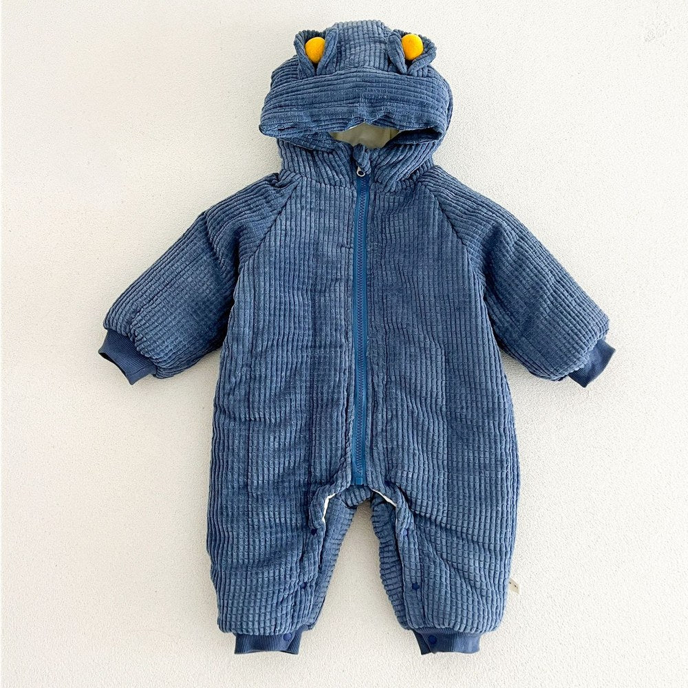 Baby Kids Long Sleeves Corduroy Cotton-Padded Rompers
