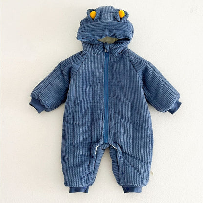 Baby Kids Long Sleeves Corduroy Cotton-Padded Rompers