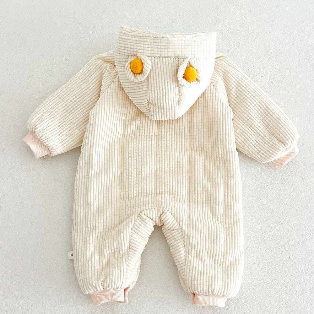 Baby Kids Long Sleeves Corduroy Cotton-Padded Rompers