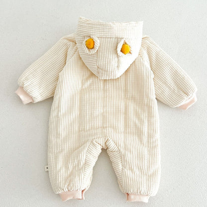 Baby Kids Long Sleeves Corduroy Cotton-Padded Rompers