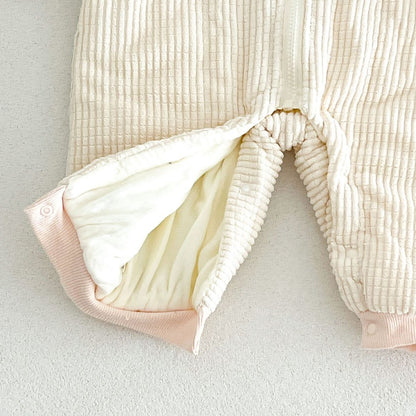 Baby Kids Long Sleeves Corduroy Cotton-Padded Rompers