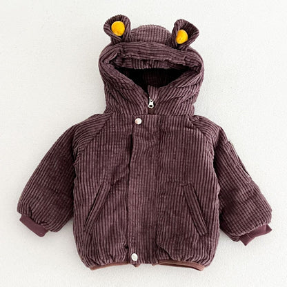 Baby Kids Long Sleeves Corduroy Cotton-Padded Coat