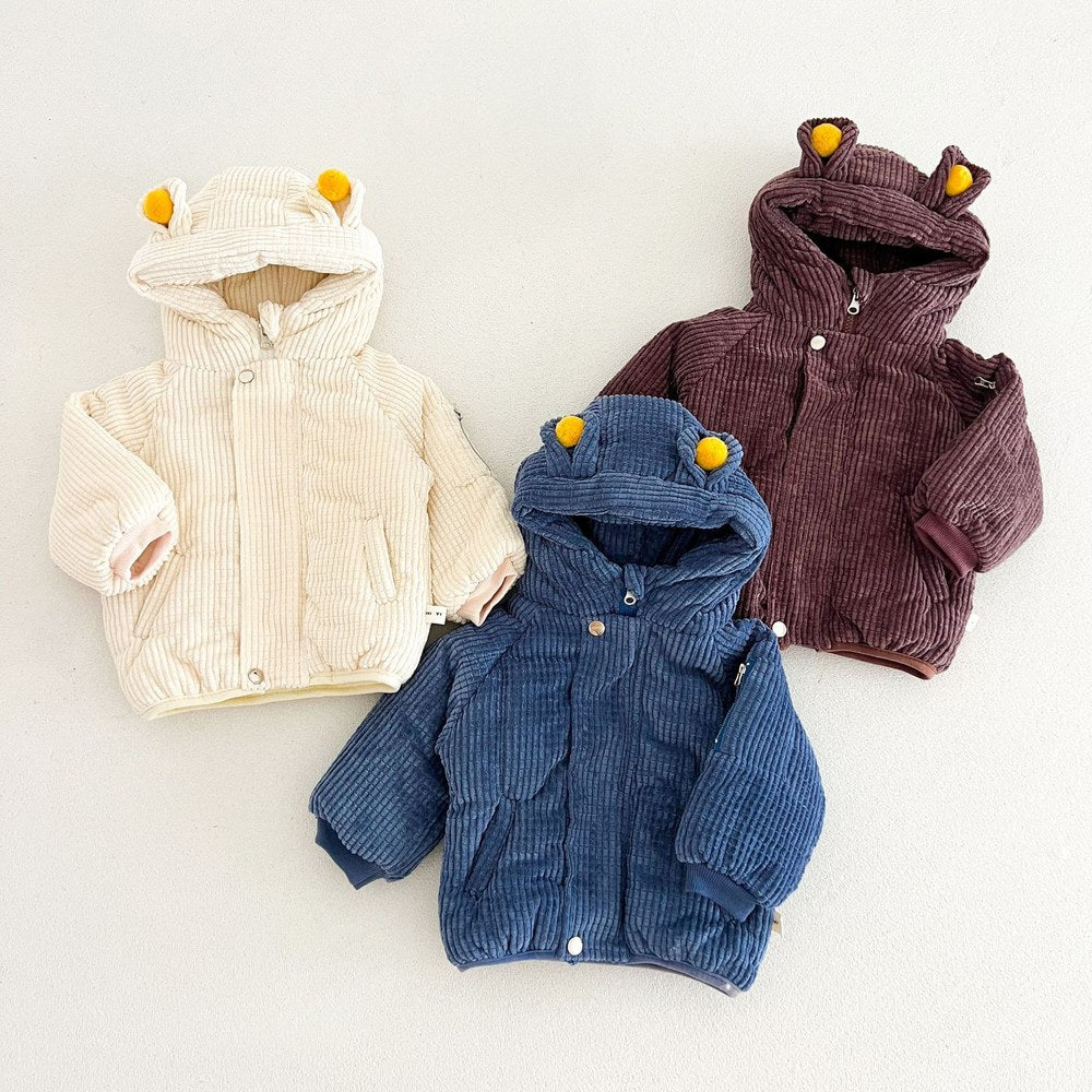 Baby Kids Long Sleeves Corduroy Cotton-Padded Coat