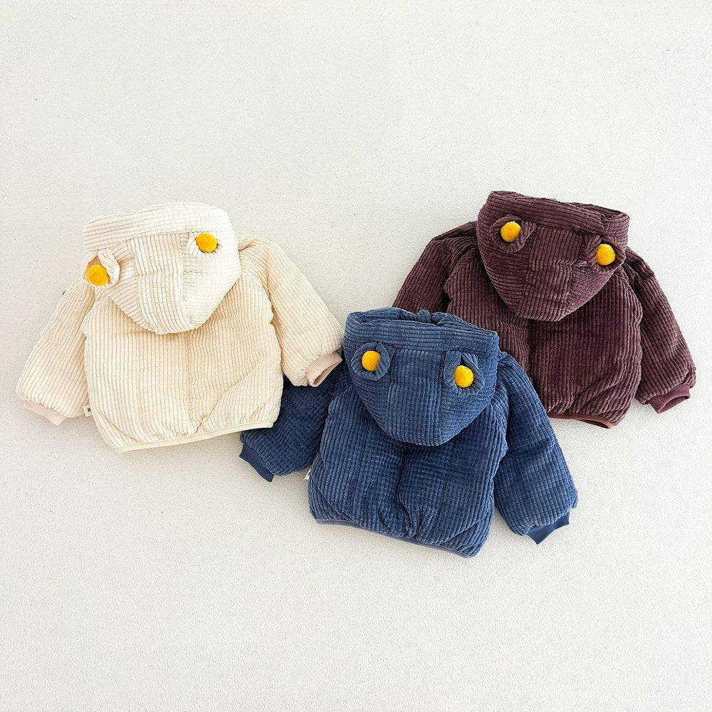Baby Kids Long Sleeves Corduroy Cotton-Padded Coat