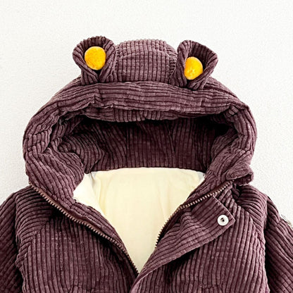 Baby Kids Long Sleeves Corduroy Cotton-Padded Coat