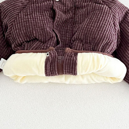 Baby Kids Long Sleeves Corduroy Cotton-Padded Coat